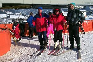 die Skifahrer: Hans-Peter, Karin, Richy